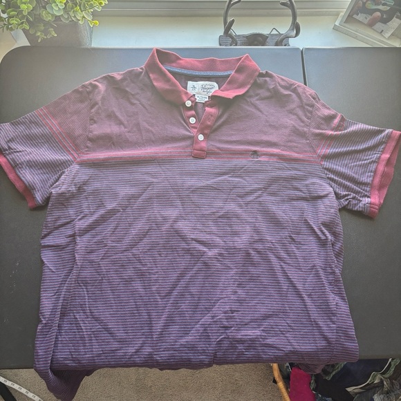 Mens Original Penguin Striped Polo Shirt Size XL - Picture 2 of 5